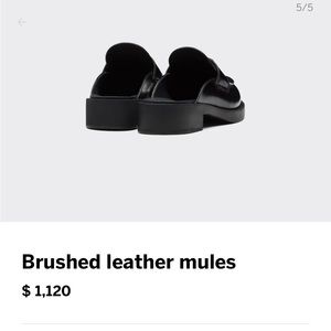 PRADA loafer mules 7.5 - like new - dust bag - no box